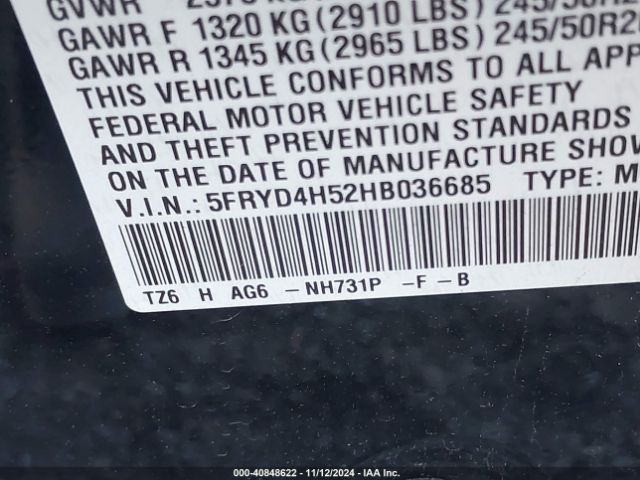 5FRYD4H52HB036685 Acura Mdx Technology Package