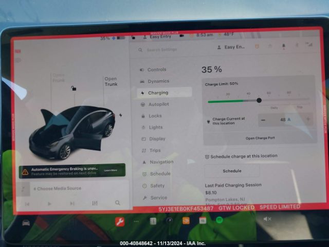 5YJ3E1EB0KF453487 Tesla Model 3 Long Range/performance