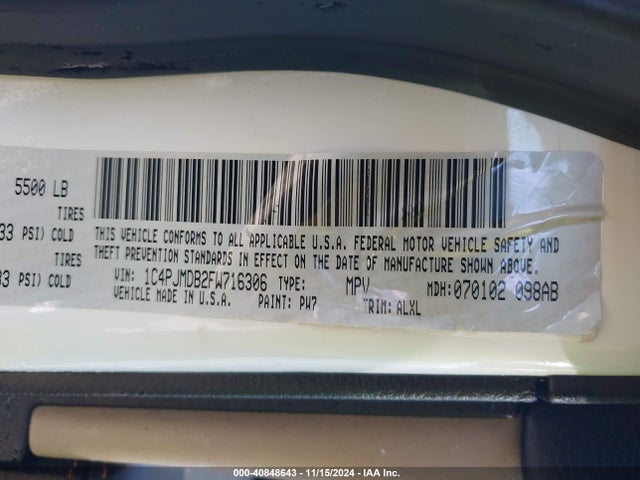 1C4PJMDB2FW716306 Jeep Cherokee Limited