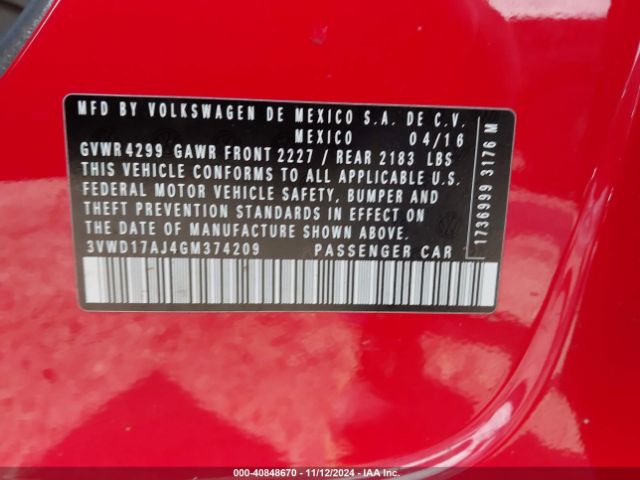 3VWD17AJ4GM374209 Volkswagen Jetta 1.8t Sport