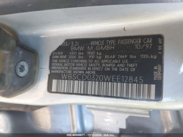 1998 BMW M3 WBSCD0320WEE12845 Photo 8