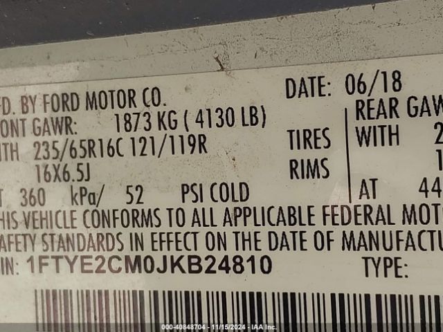 1FTYE2CM0JKB24810 Ford Transit-150