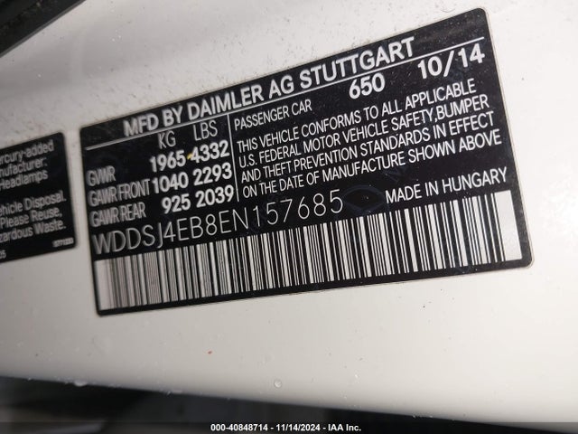 Mercedes-Benz CLA 250 2014 WDDSJ4EB8EN157685 Image 9