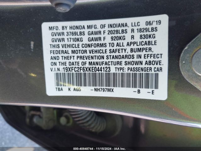 19XFC2F6XKE044123 Honda Civic Lx