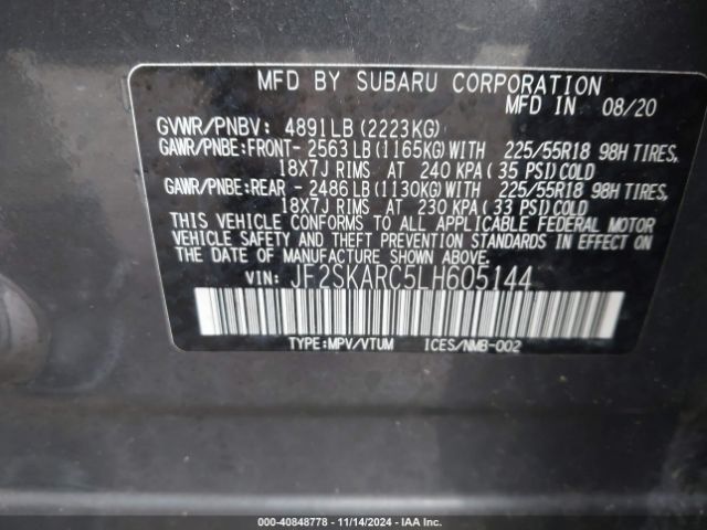 JF2SKARC5LH605144 Subaru Forester Sport