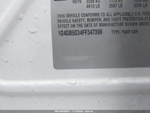 1G4GB5G34FF347399 Buick Lacrosse Leather