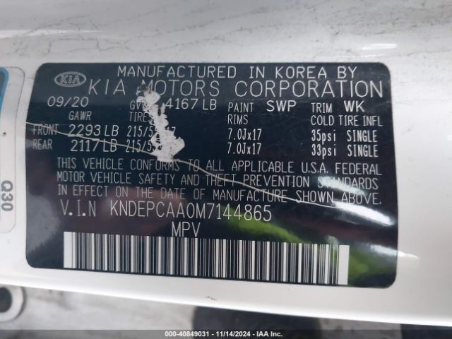 KNDEPCAA0M7144865 KIA Seltos Lx