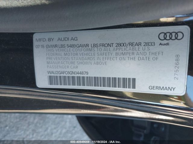 WAU2GAFC6GN044879 Audi A7 3.0t Premium Plus