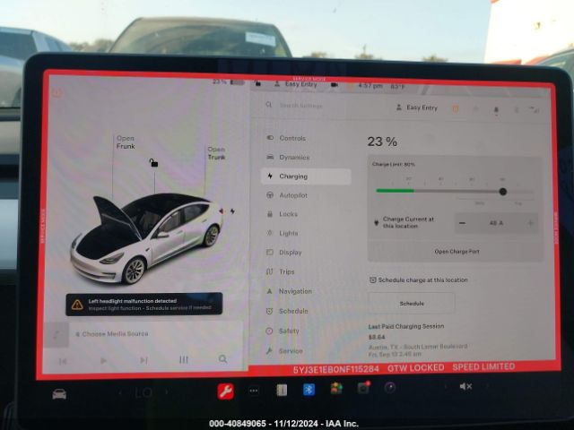 5YJ3E1EB0NF115284 Tesla Model 3 Long Range Dual Motor All-wheel Drive