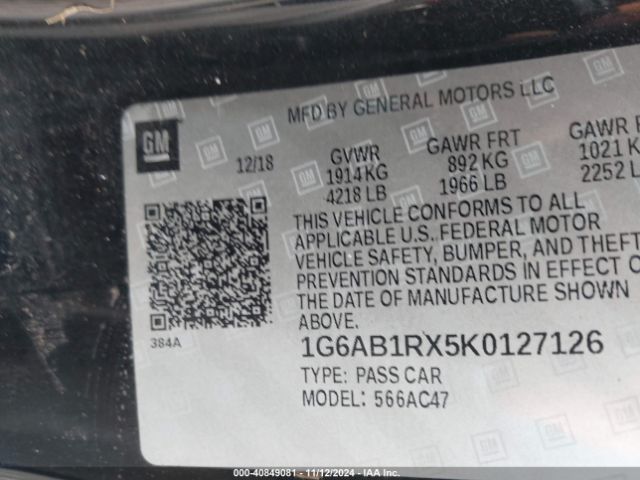 2019 CADILLAC ATS 1G6AB1RX5K0127126 Photo 8