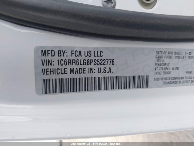 1C6RR6LG8PS522776 RAM 1500 Classic Slt  4x2 5'7 Box