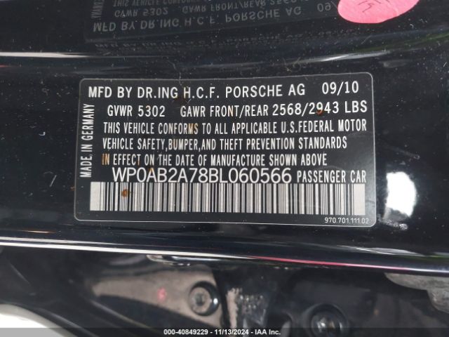 2011 PORSCHE PANAMERA WP0AB2A78BL060566 Photo 8