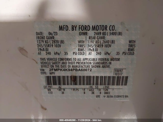 Ford Edge Titanium 2023 2FMPK4K94PBA60072 Image 9