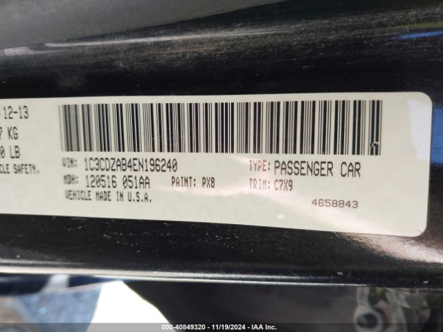 1C3CDZAB4EN196240 Dodge AVENGER SE