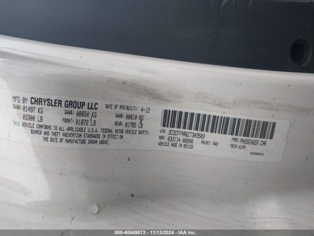 2012 FIAT 500 3C3CFFAR6CT303503 Photo 8