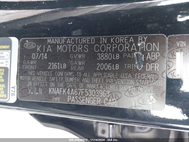 KIA FORTE LX 2015 KNAFK4A67F5303963 Image 9