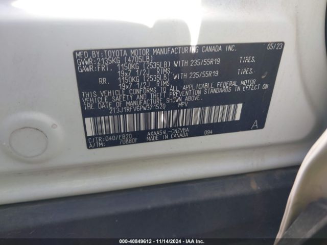 2T3J1RFV6PW371520 Toyota Rav4 Adventure