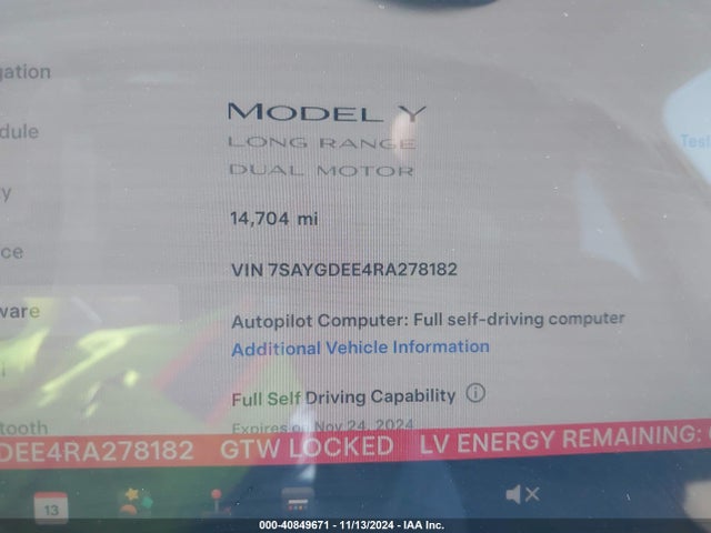 2024 TESLA MODEL Y 7SAYGDEE4RA278182 Photo 6