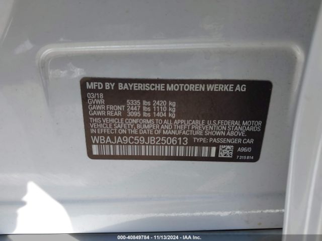 WBAJA9C59JB250613 BMW 530e Iperformance
