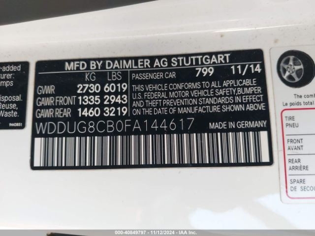 WDDUG8CB0FA144617 Mercedes-Benz S 550