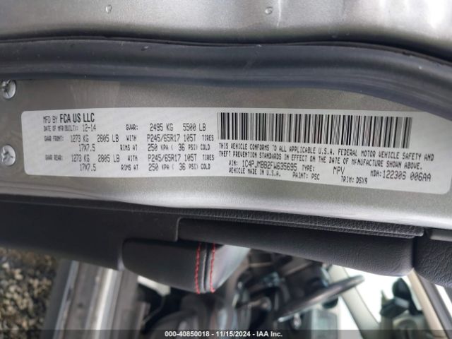 1C4PJMBB2FW635695 Jeep Cherokee Trailhawk