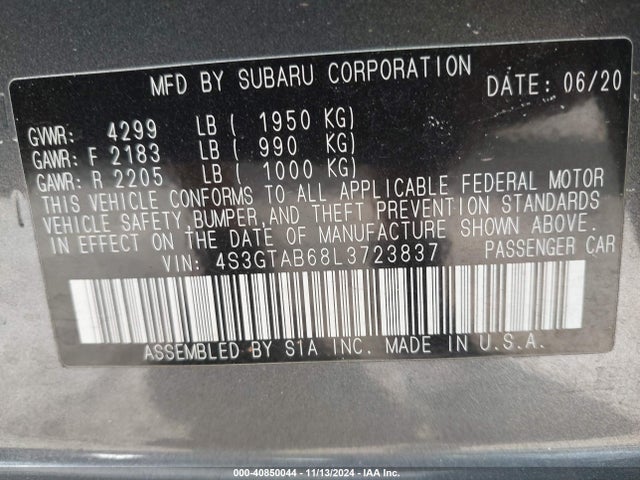 4S3GTAB68L3723837 Subaru Impreza 5-door