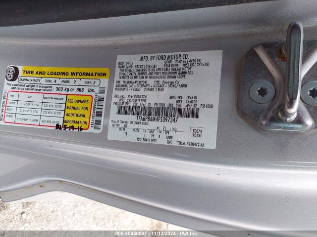 1FA6P8AM4F5397347 Ford Mustang V6