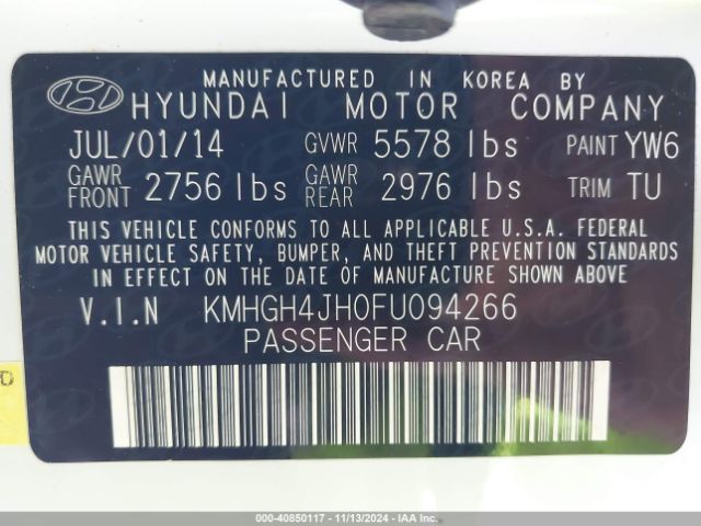 KMHGH4JH0FU094266 Hyundai Equus Signature