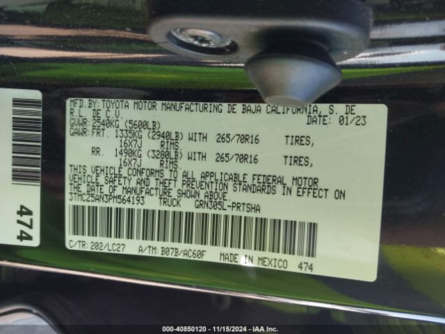 3TMCZ5AN3PM564193 Toyota Tacoma Trd Off Road