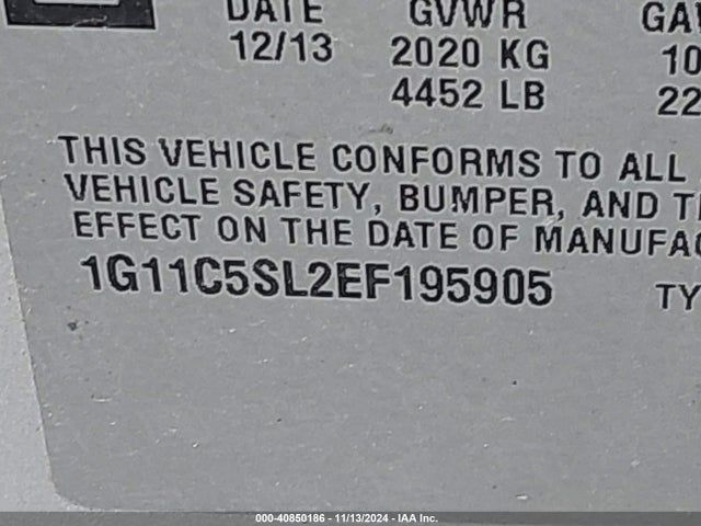 Chevrolet MALIBU 1LT 2014 1G11C5SL2EF195905 Image 9