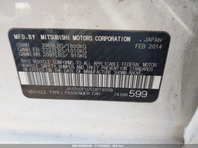 2014 MITSUBISHI LANCER JA32U2FU7EU019209 Photo 8