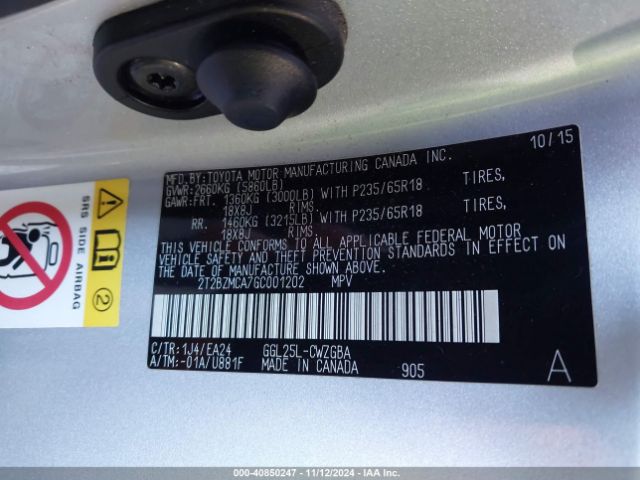 2T2BZMCA7GC001202 Lexus RX 350