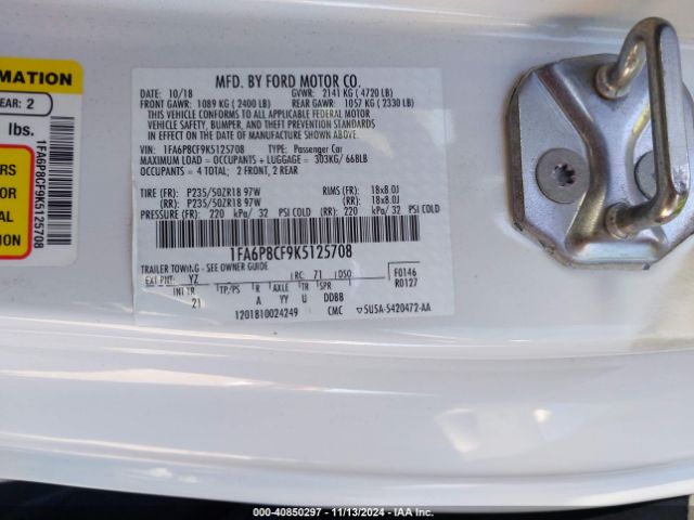 1FA6P8CF9K5125708 Ford MUSTANG GT