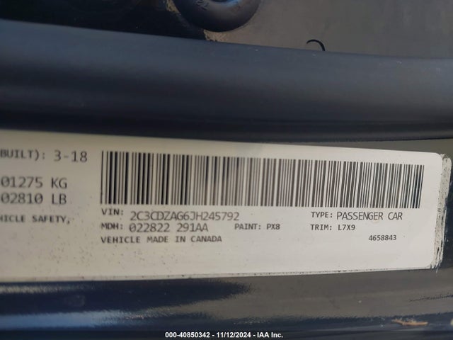 Dodge Challenger Sxt 2018 2C3CDZAG6JH245792 Image 9