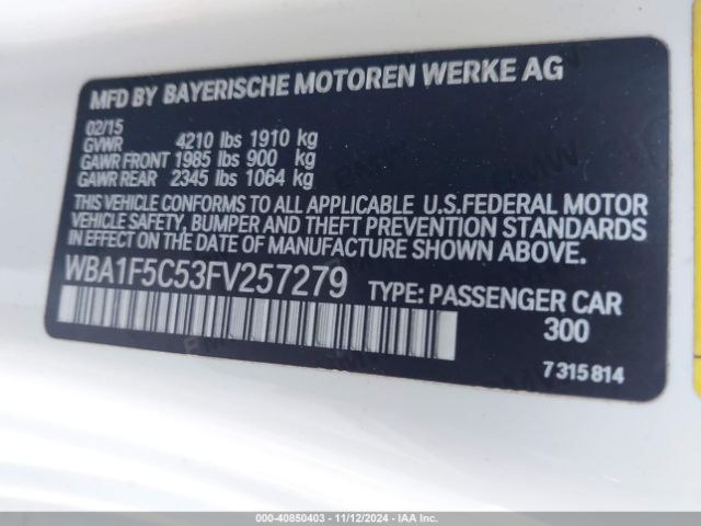 WBA1F5C53FV257279 BMW 228I