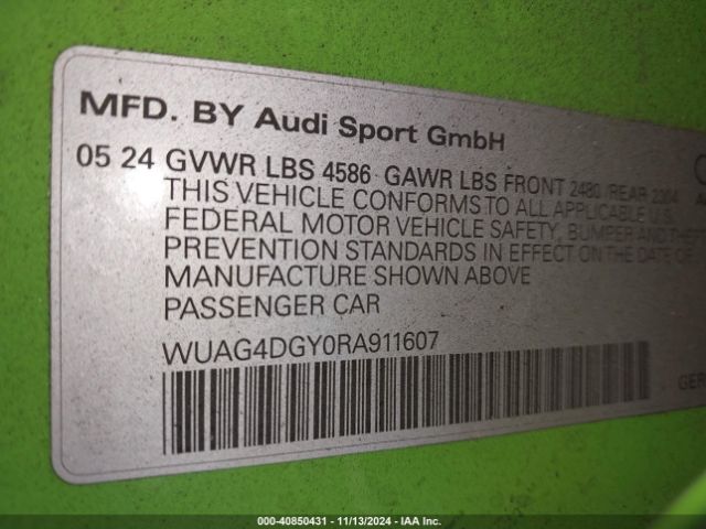 2024 AUDI RS 3 SEDAN WUAG4DGY0RA911607 Photo 8