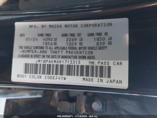 JM1BPAKMXR1713313 Mazda Mazda3 2.5 S Select Sport