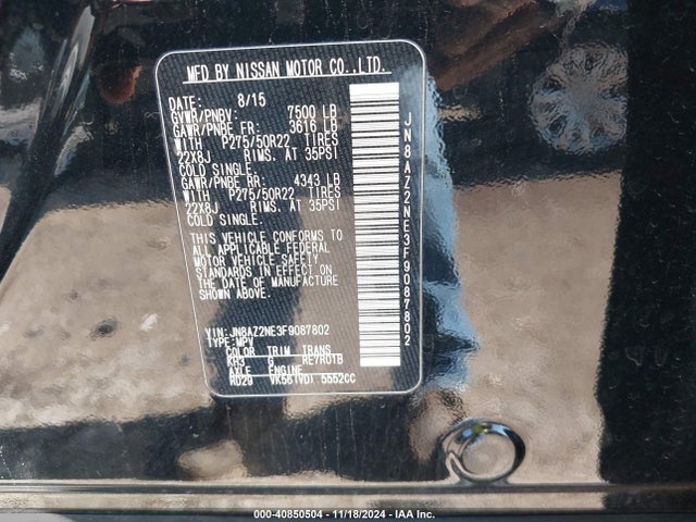 JN8AZ2NE3F9087802 Infiniti QX80