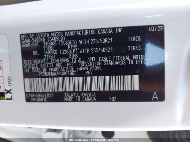Lexus Rx 350 Luxury/premium/premium Plus 2023 2T2BAMBA7PC007963 Image 9