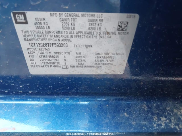 1GT120E87FF593200 GMC Sierra 2500hd Denali