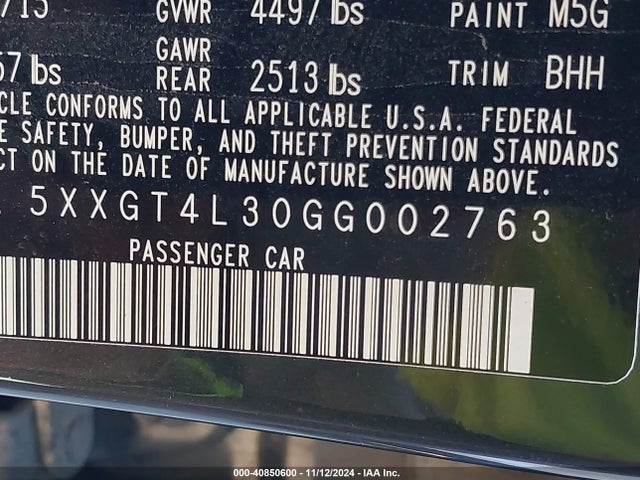 KIA Optima Lx 2016 5XXGT4L30GG002763 Image 9
