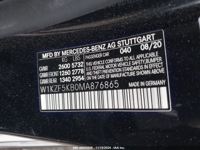 W1KZF5KB0MA876865 Mercedes-Benz E 450 4matic