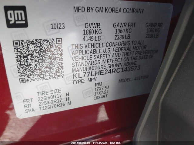 KL77LHE24RC143573 Chevrolet lih