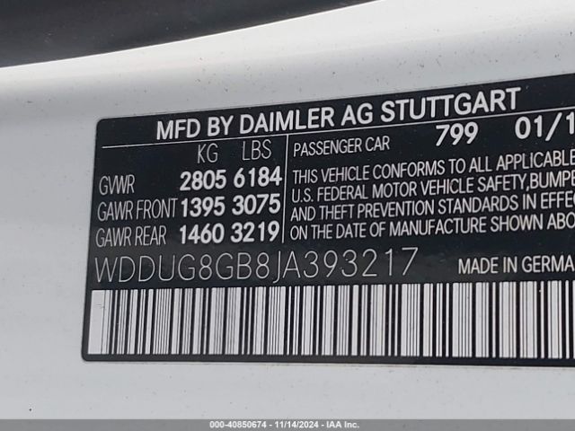WDDUG8GB8JA393217 Mercedes-Benz S 560 4matic