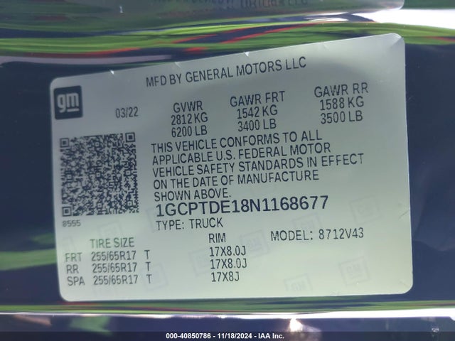 1GCPTDE18N1168677 Chevrolet Colorado 4wd  Long Box Z71