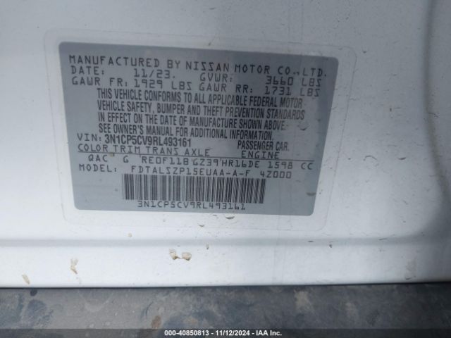 3N1CP5CV9RL493161 Nissan Kicks Sv Xtronic Cvt