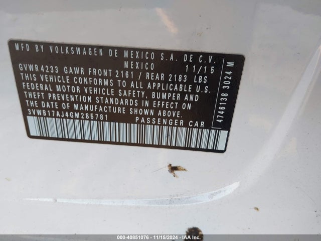 3VWB17AJ4GM285781 Volkswagen Jetta 1.8t Sport