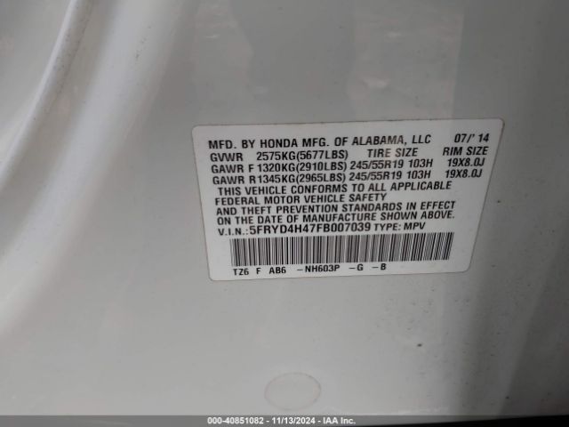 2015 ACURA MDX 5FRYD4H47FB007039 Photo 8