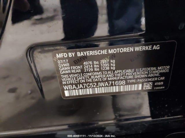WBAJA7C52JWA71698 BMW 530i Xdrive