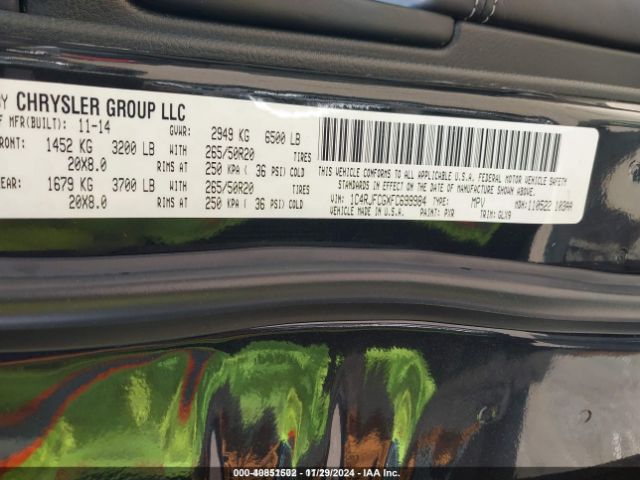 1C4RJFCGXFC699984 Jeep Grand Cherokee Overland